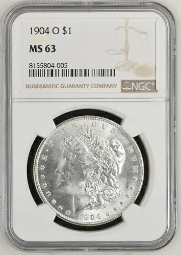 1904年 O モルガン銀貨 NGC MS-63
