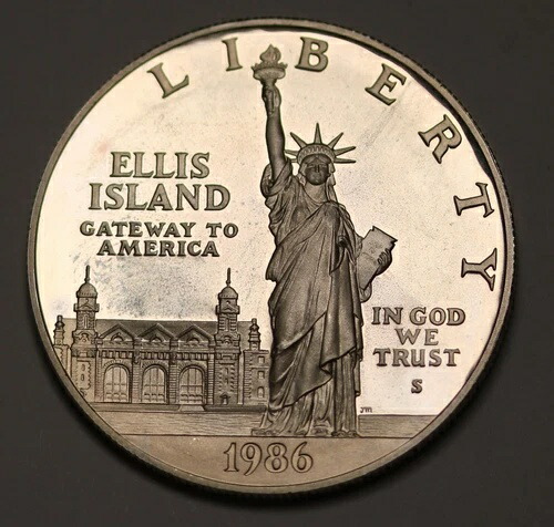 楽天市場】アメリカ 自由の女神 1ドル銀貨・50セント白銅貨セット 1986