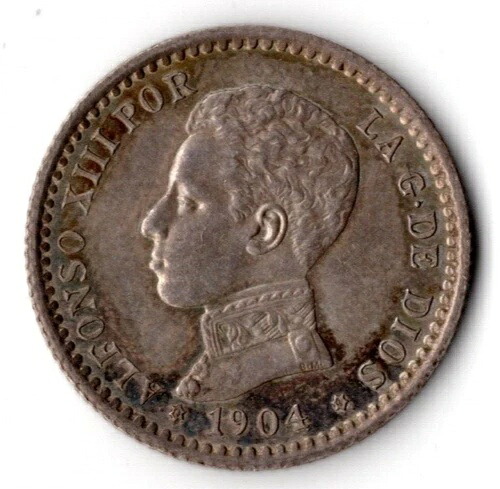 楽天市場】スペイン スペイン王 アルフォンソ13世 5ペセタ銀貨 1898年