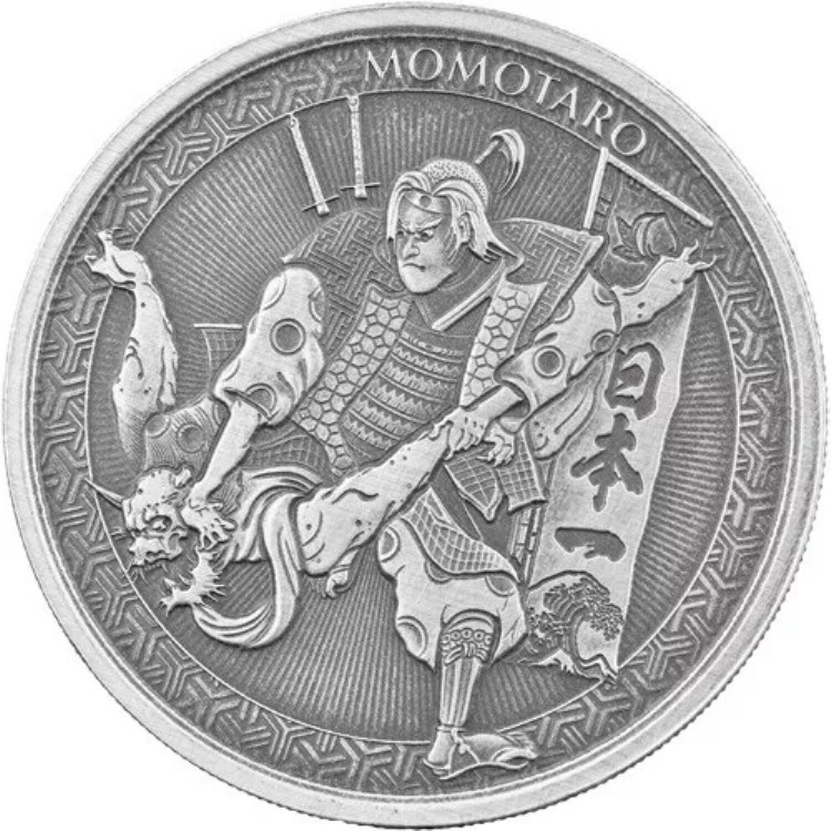 楽天市場】2020 1オンス アンティーク サモア シルバー 桃太郎と鬼の