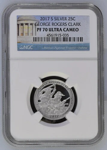 2017年 南アメリカ ザ・ビューティフル・クォーター NGC PF-70 ウルトラカメオ ジョージ・ロジャース・クラーク画像