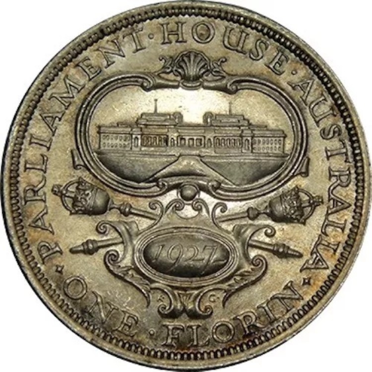 1927年 オーストラリア キャンベラ キングジョージ5世 フローリン銀貨