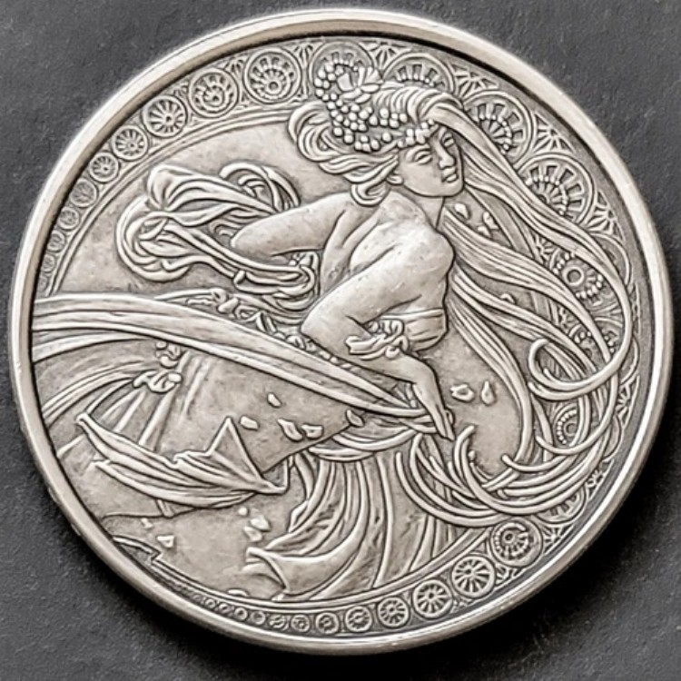 楽天市場】ペンダントトップ アルフォンス・ミュシャ メダル 1/20