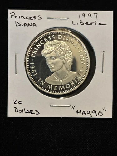 楽天市場】1997年 リベリア 20ドル銀貨 ダイアナ妃「90年5月