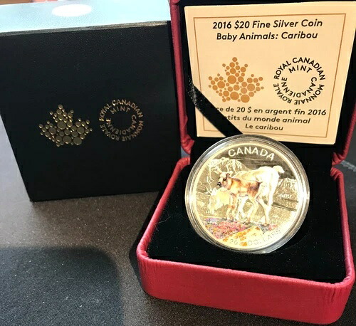 2016年カナダドル20ドル純銀貨 赤ちゃん動物 - カリブー
