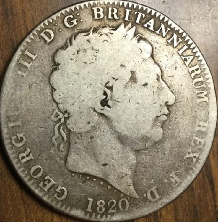 1820年 英国 GB グレートブリテン 銀冠貨幣