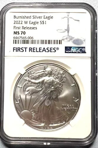 2022年 バーニッシュド アメリカン シルバー イーグル NGC MS 70 - パーフェクト！初リリース