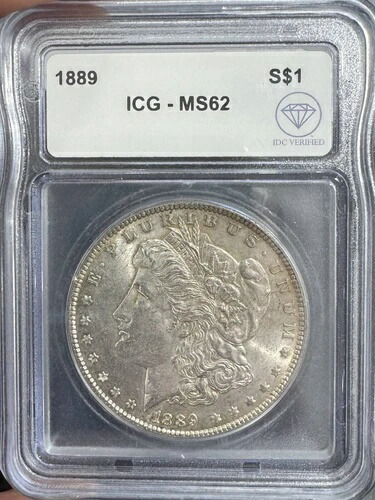 1889年 モルガン銀貨 ICG MS-62 IDC 検証済み