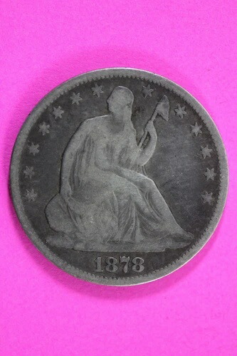 1878年 P シーテッド リバティ ハーフ ドル シルバー セミキーデート 正確なコイン 写真 31