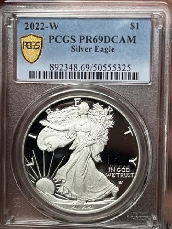 2022 W $1 プルーフ シルバー イーグル PCGS PR69 DCAM