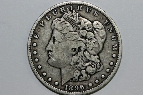 1896年-Oモルガン銀貨（良品）（在庫番号：MDX3930）