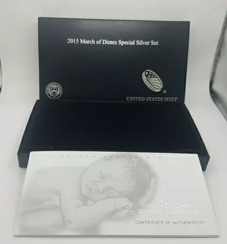 2015年 マーチ・オブ・ダイムズ スペシャル シルバー プルーフ セット 3 銀貨 #2240