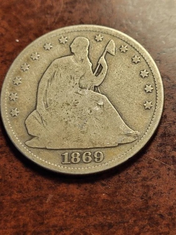 1869年 自由の女神像銀貨ハーフドル、フィラデルフィア inv12 h181d