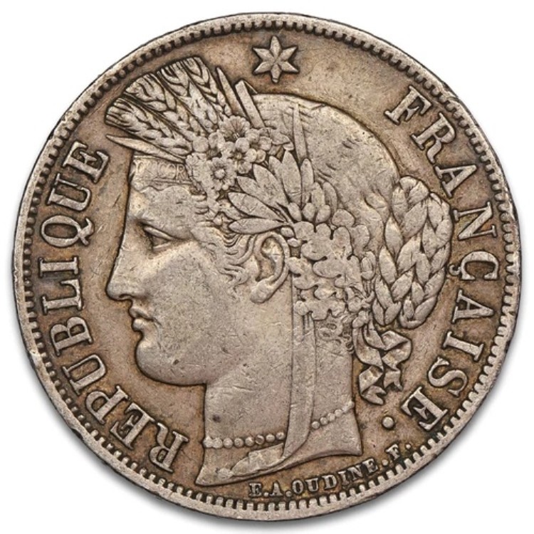 フランス - 5 フラン セレ 1851 A シルバー パリ - F.327/7 - Gad.719 - KM.761 コイン