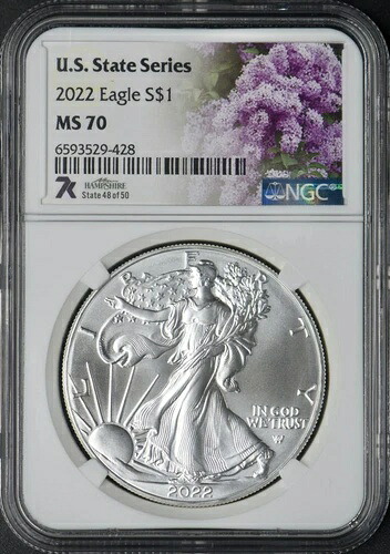 2022年 アメリカン シルバー イーグル - NGC MS70 - 7K ニューハンプシャー - ?COINGIANTS?