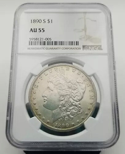 1890-S モルガン銀貨 NGC AU 55 #3097