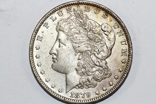 1879-P モルガン 90% 銀貨 約未使用 (MDX4917)