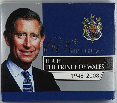 2008年 1オンス 銀貨 プルーフコイン プリンス・オブ・ウェールズ 60歳の誕生日