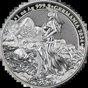 2024年 ゲルマニア 1オンス シルバー 5マーク レディ ゲルマニア プルーフ - OGP COA ストック