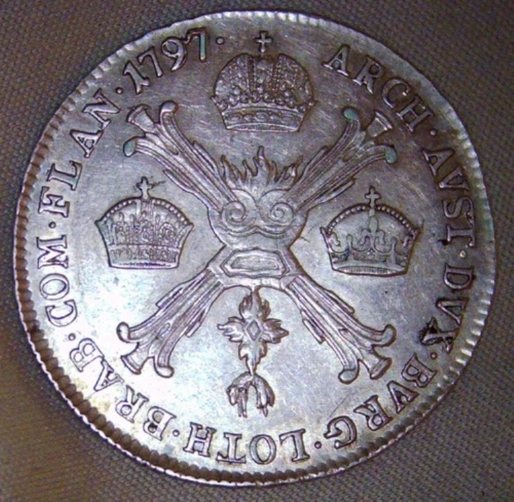 オーストリア・オランダ 1/4クローネンターラー 1797 B- 銀 .873