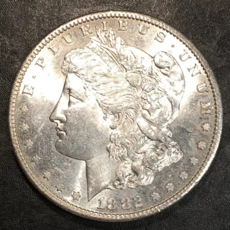 1882-S モーガン銀貨 - 実物大のコインを表示 - 高画質スキャン #o779