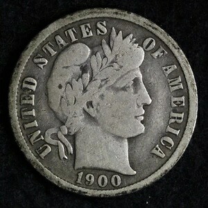1900-O バーバー シルバーダイム 美品 E280 KDEL