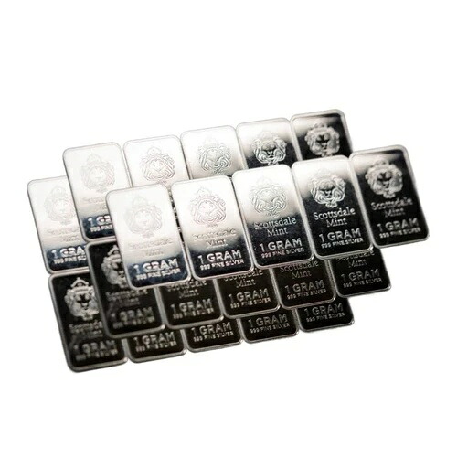 25 x 1グラム シルバーバー - プレッパーシルバー .999 シルバー地金バー #A146
