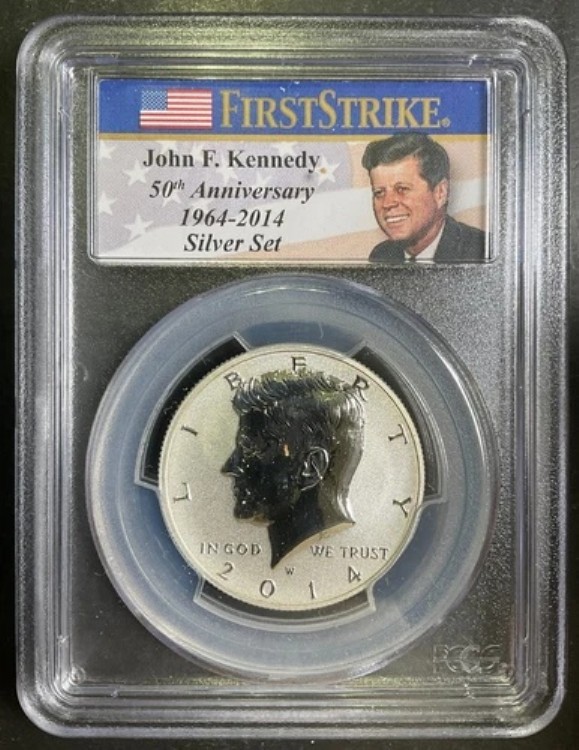 PCGS PR69 2014-W ケネディ ハーフダラー 50セント リバースプルーフ ほぼ完璧なシルバー c6
