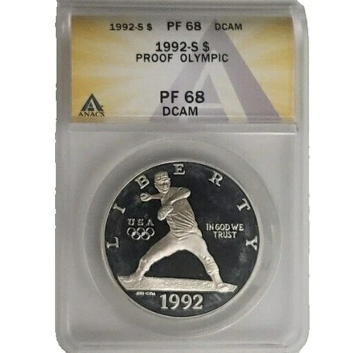 1992 S $1 オリンピック PF 68 DCAM