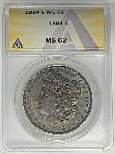 1884年 モルガン銀貨 ANACS MS 62 トーン
