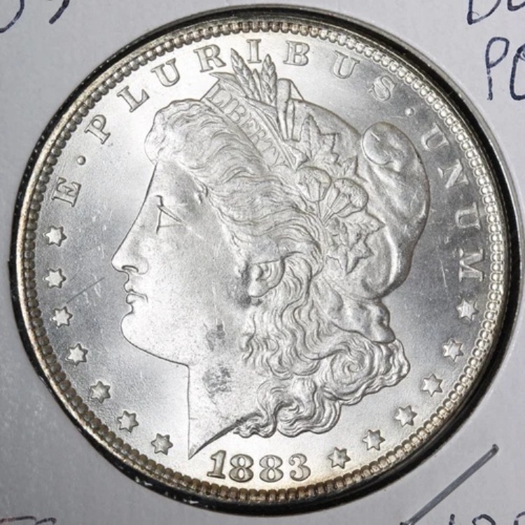 1883年 モルガン銀貨 BU *未流通* MS PQ E257 STEM