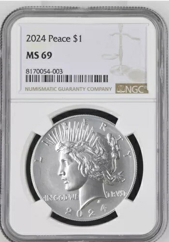 2024年ピースシルバーダラーNGC MS69イーグルブラウンラベル！