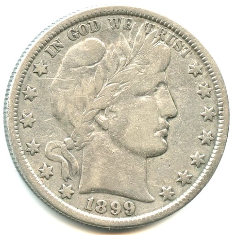 アメリカ ベルベル銀貨 ハーフドル 1899年 No.7193