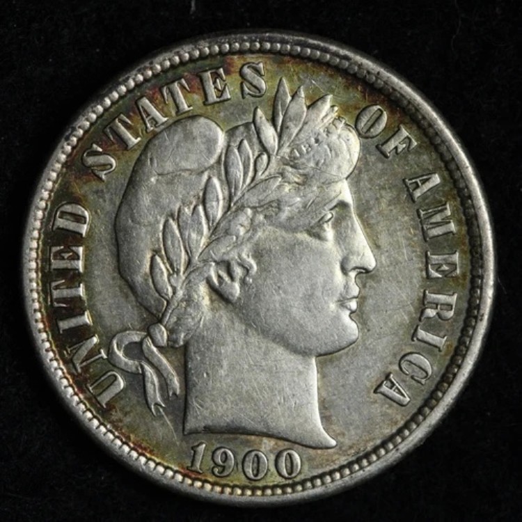 1900年代 バーバー シルバー ダイム AU トーン E261 DINP