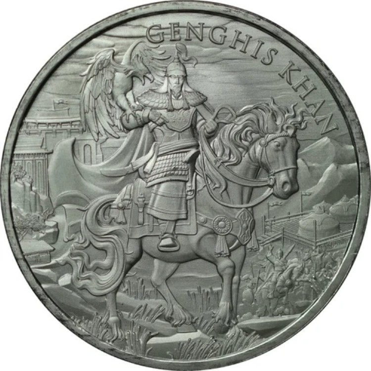 チンギス・ハーン 1トロズ銀貨3枚セット - 伝説の戦士