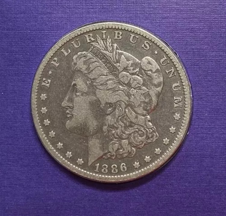 1886年 O モーガン シルバードル アメリカ造幣局 レアキーコイン XF