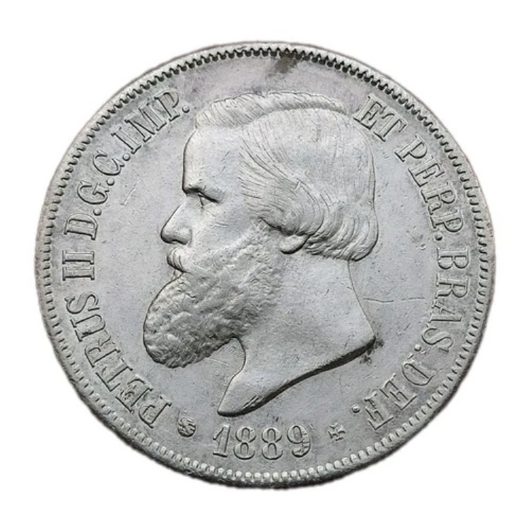 1889年 ブラジル 2000 レイス流通銀貨 Km#485