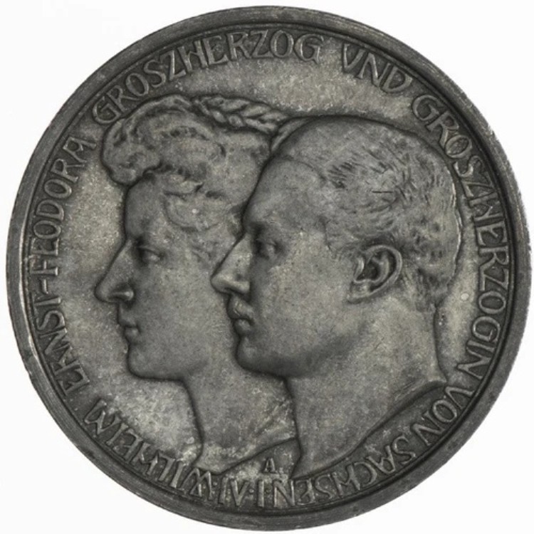 1910年ドイツ銀貨3マーク1910A SS+、わずかにシミあり