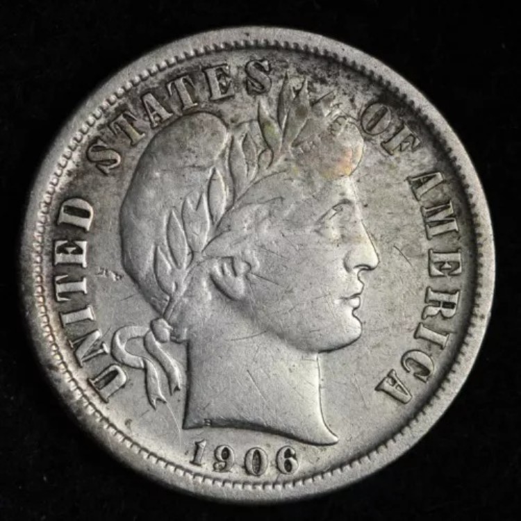 1906-O バーバー シルバーダイム AU E276 RTNP