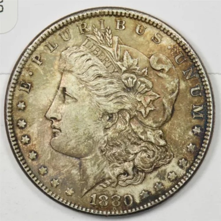 1880年 モルガン・ダラー シルバー カラートーニング チョイス BU U0395