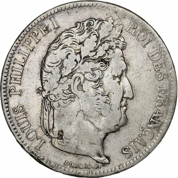 [#636995] フランス、ルイ・フィリップ、5フラン、1834年、マルセイユ、銀貨、EF、KM:749 63,525円