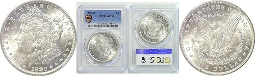 1880-O 1ドル モルガン・ダラー PCGS AU-58