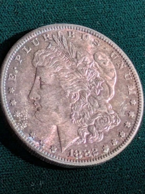 1882年 S モーガン銀貨 未使用 美しい色 未使用