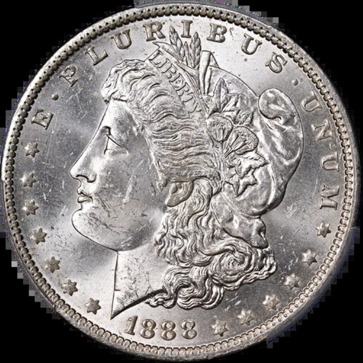 1888-O モルガン銀貨 PCGS MS63 ブラストホワイト - 在庫あり