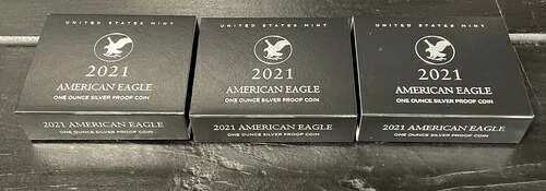 アメリカンイーグル 2021 1オンス シルバープルーフコイン (21EMN) 在庫あり、すぐに発送可能