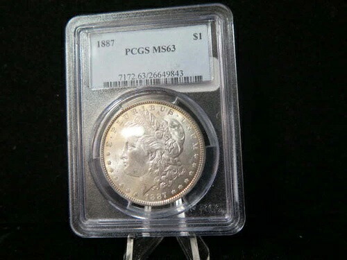 1887年製モルガン銀貨、PCGSグレードMS63。店舗番号03160 63,525円