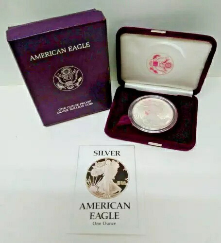 1988-S アメリカンイーグル 1オンス プルーフ シルバー 地金 1ドルコイン 箱・保証書付き
