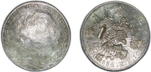 メキシコ 1885 Go RR 8 レアル シルバー 903 XF 56,870円