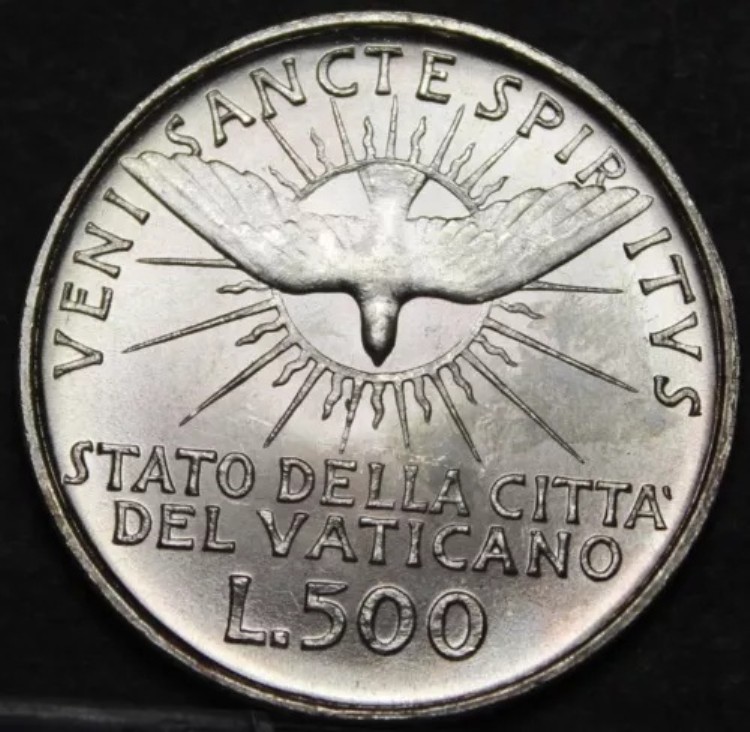 バチカン市国 500リラ、1958年製 ジェムアンクシルバー ~希少~10万枚鋳造~空室あり~フランス/船