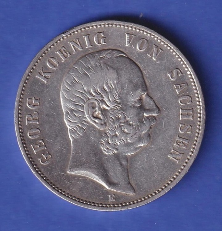 ザクセン銀貨 5マルク キングジョージ 1903 E -